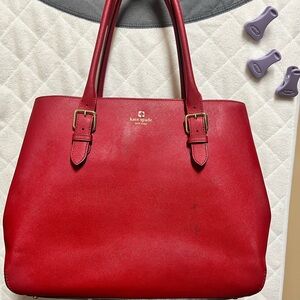 kate spade Red Tote Handbag with Structured Shape and Sturdy Handles